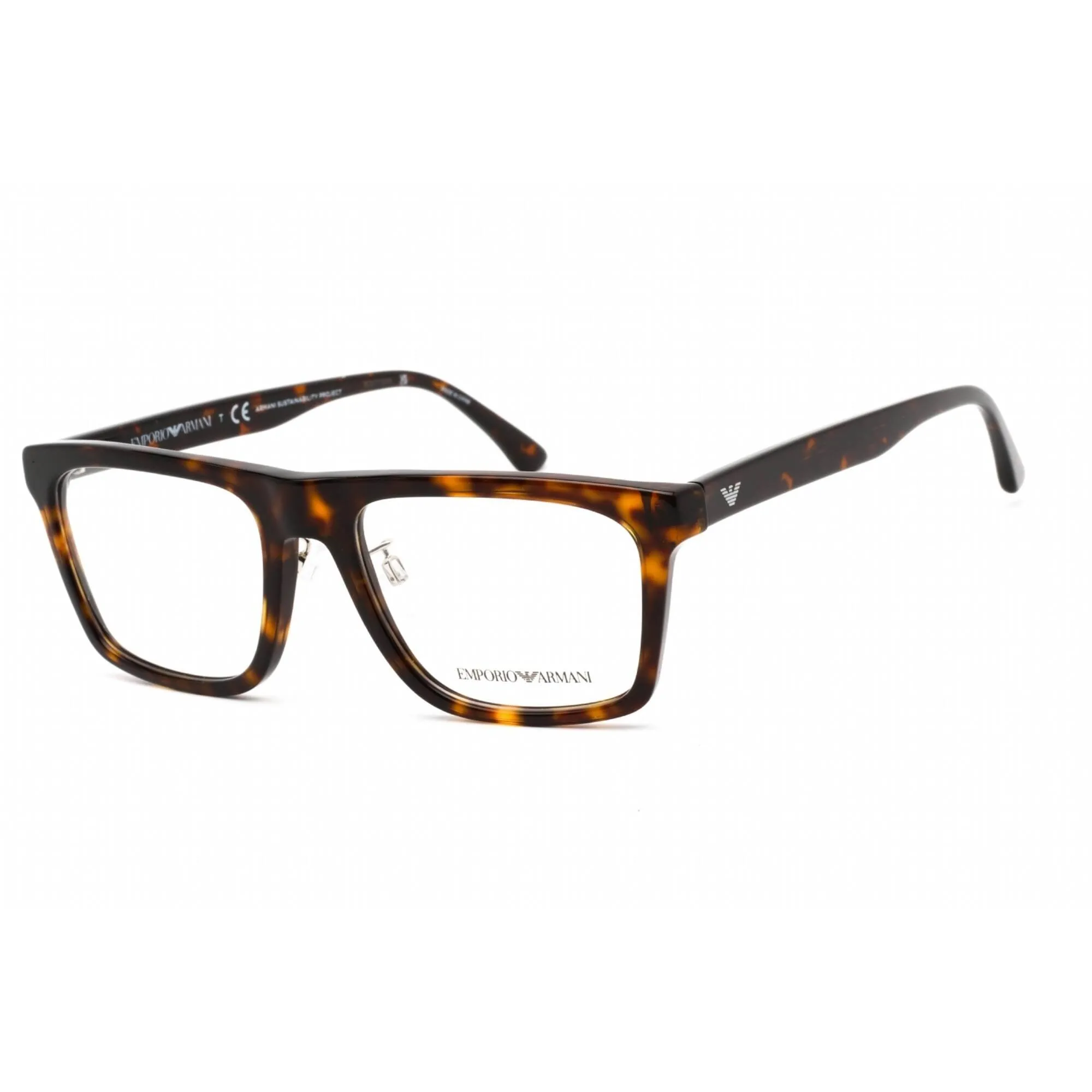 Emporio Armani Men's Eyeglasses - Havana Plastic Square Shape Frame | 0EA3185F 5879