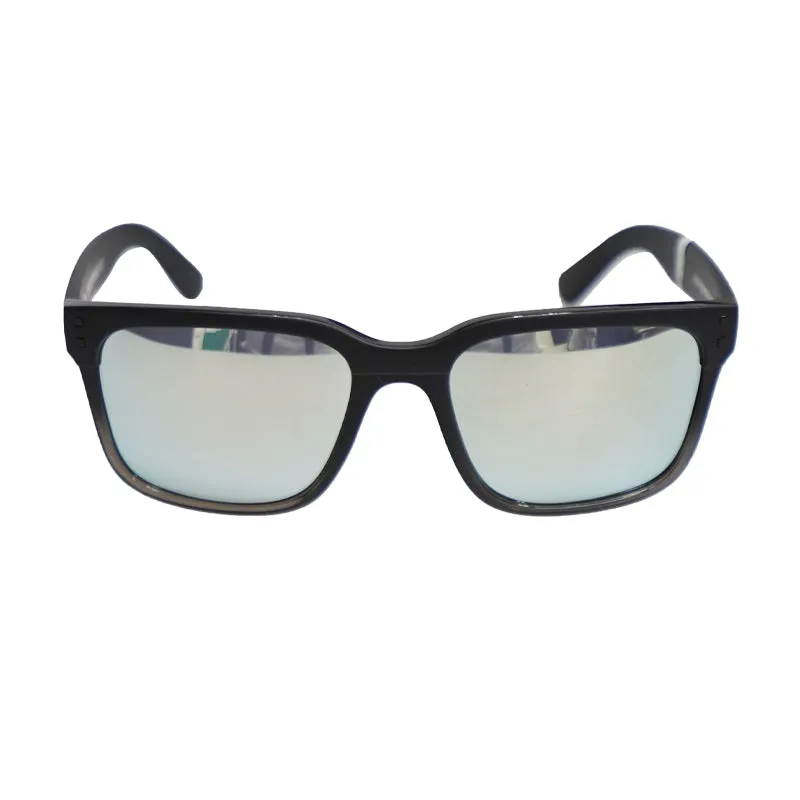 EPOCH EYEWEAR Romeo Polarized Smoke Flash Mirror Sunglasses (Black/Smoke)