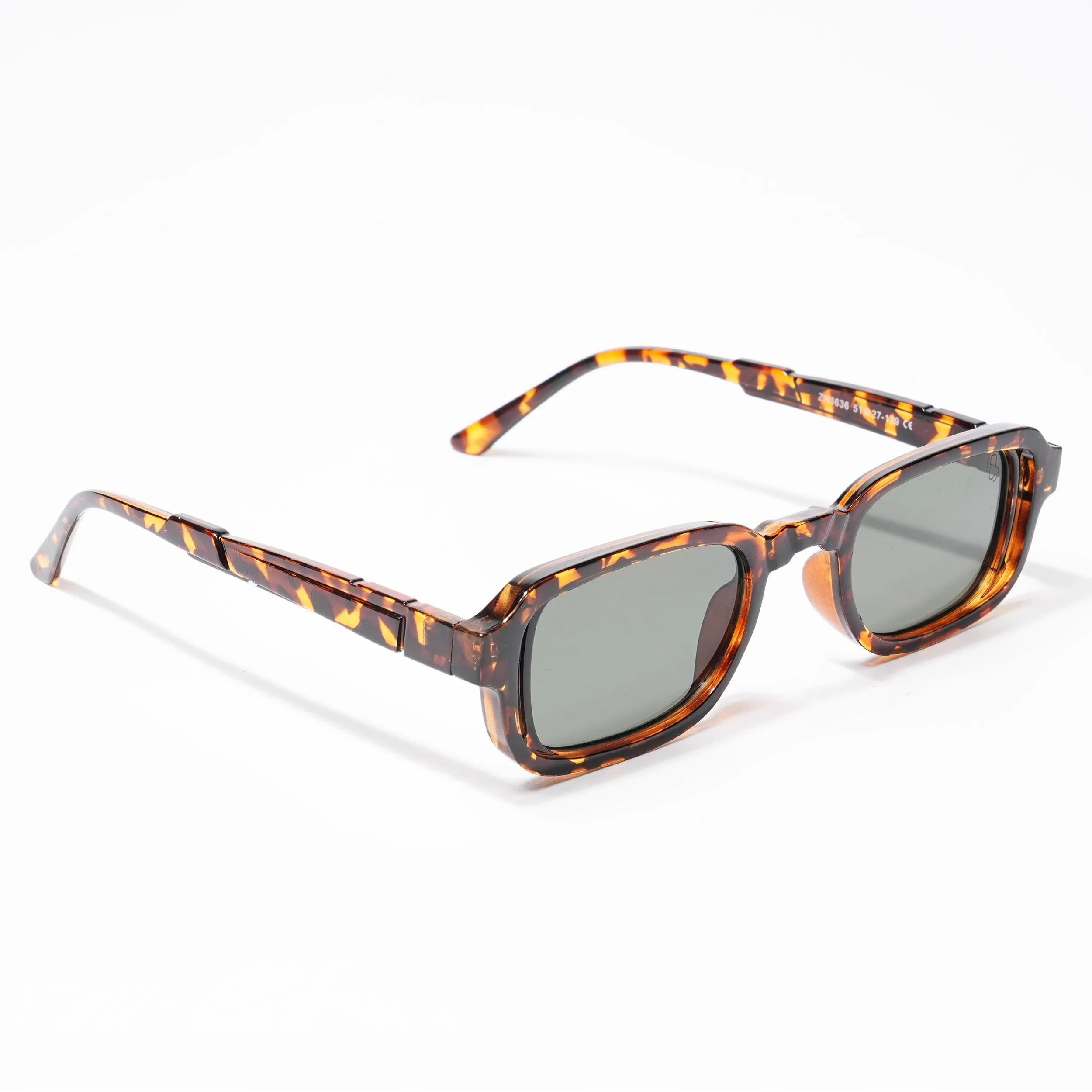 Eyejack Oval Sunglasses for Men & Women (Green Lens | Demi Brown Frame - 3636CL501-C2)
