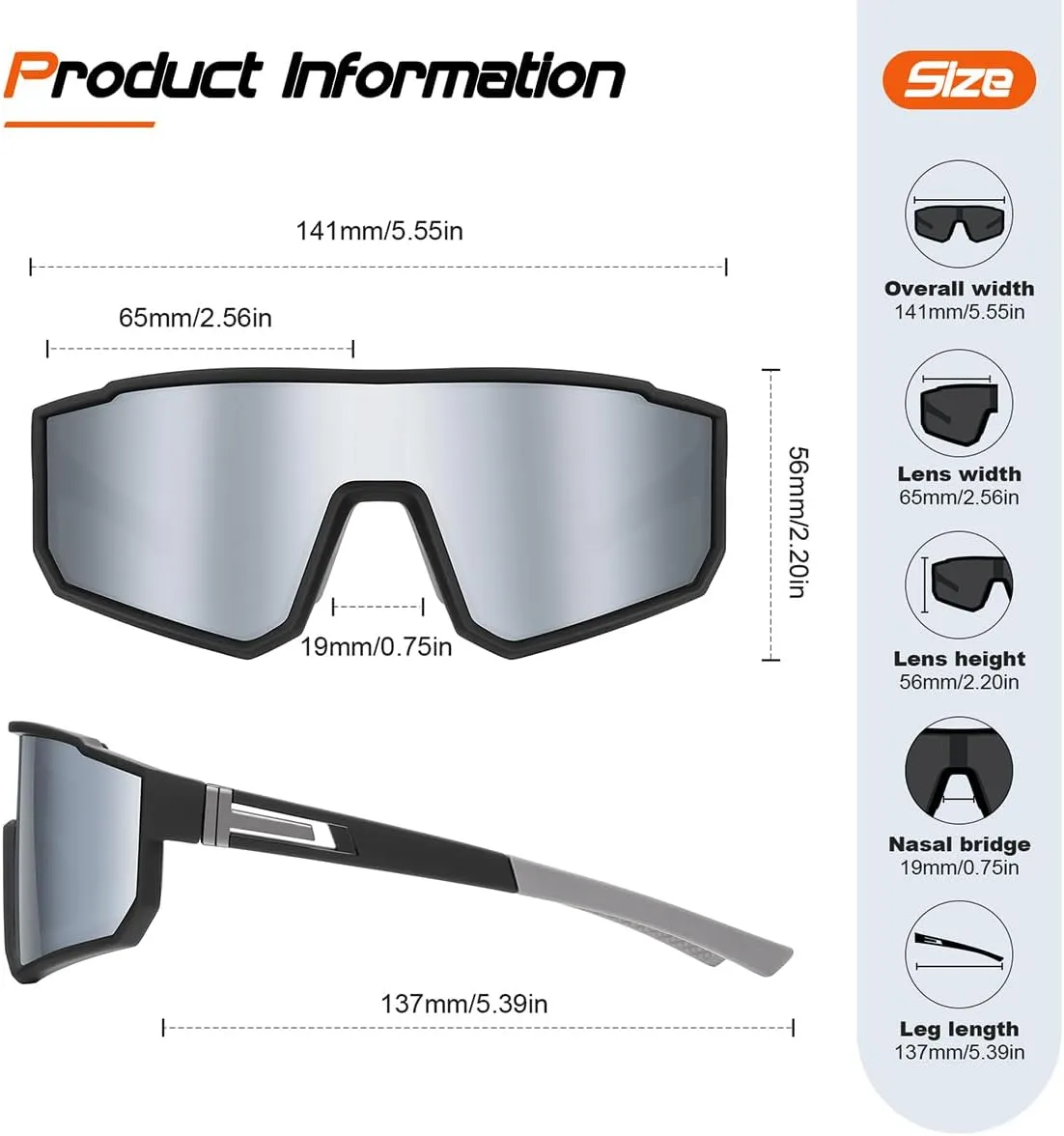 FAGUMA Kids Polarized Sports Sunglasses Youth Baseball Sunglasses Age 8-16 Boys Girls Softball Cycling UV400 Protection