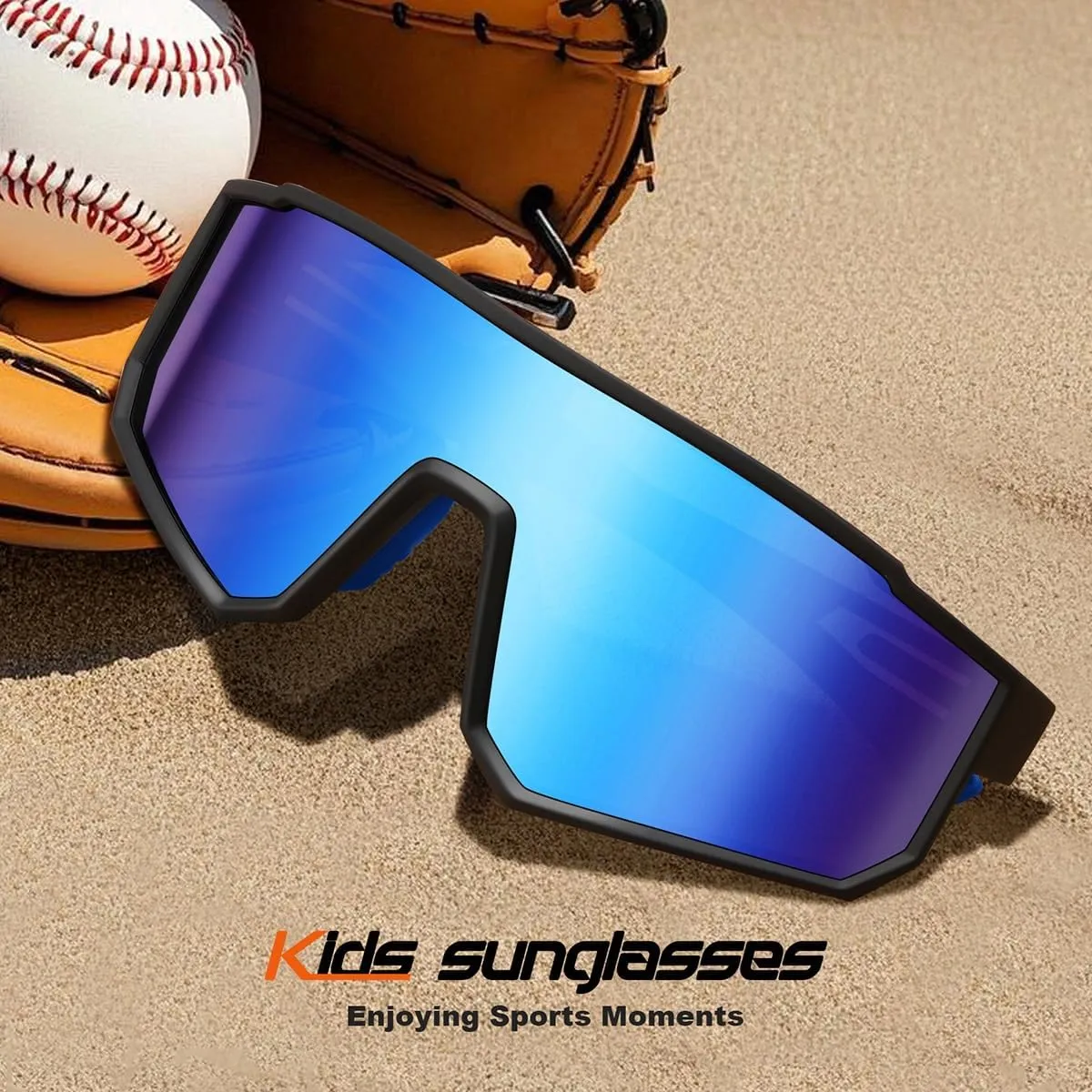 FAGUMA Kids Polarized Sports Sunglasses Youth Baseball Sunglasses Age 8-16 Boys Girls Softball Cycling UV400 Protection