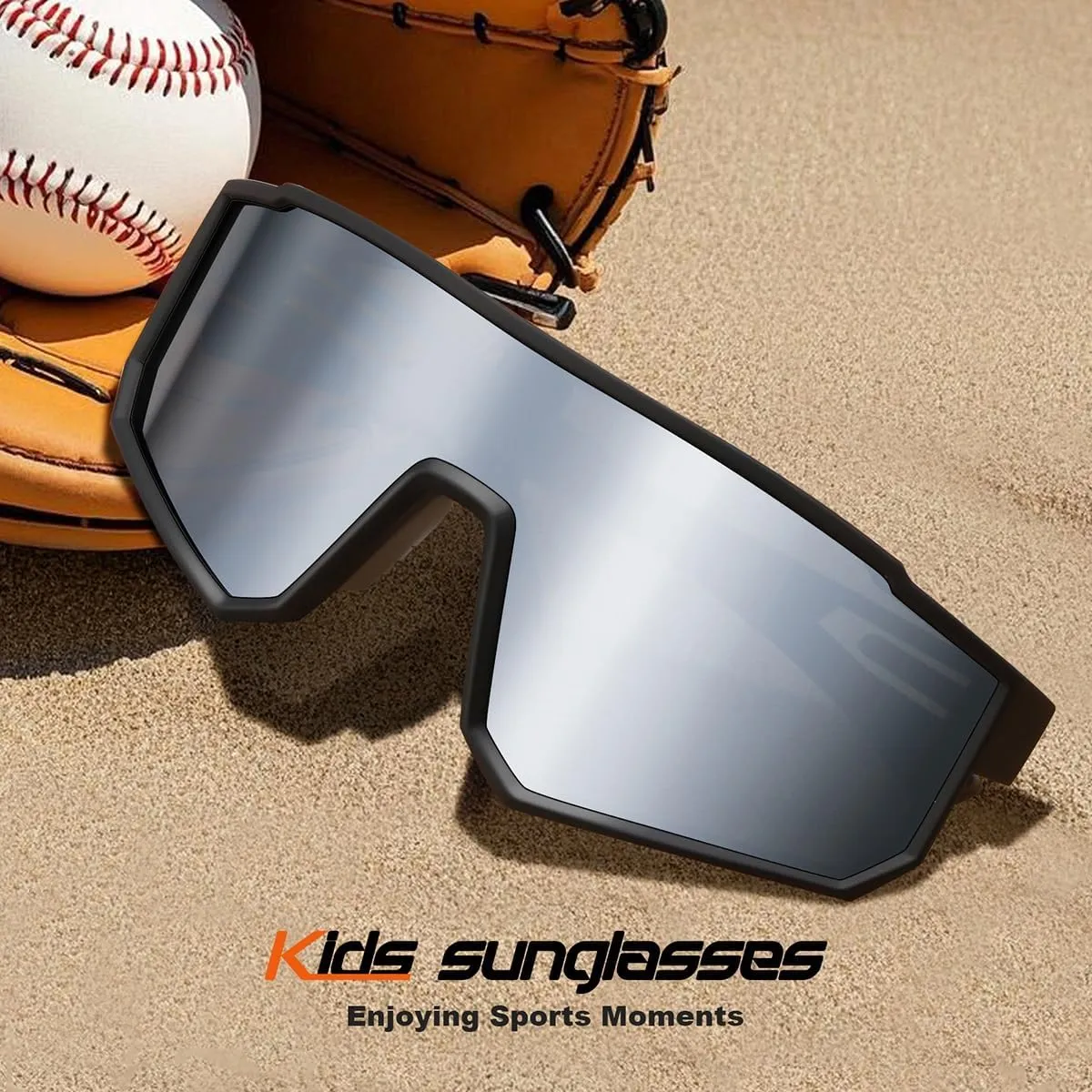 FAGUMA Kids Polarized Sports Sunglasses Youth Baseball Sunglasses Age 8-16 Boys Girls Softball Cycling UV400 Protection