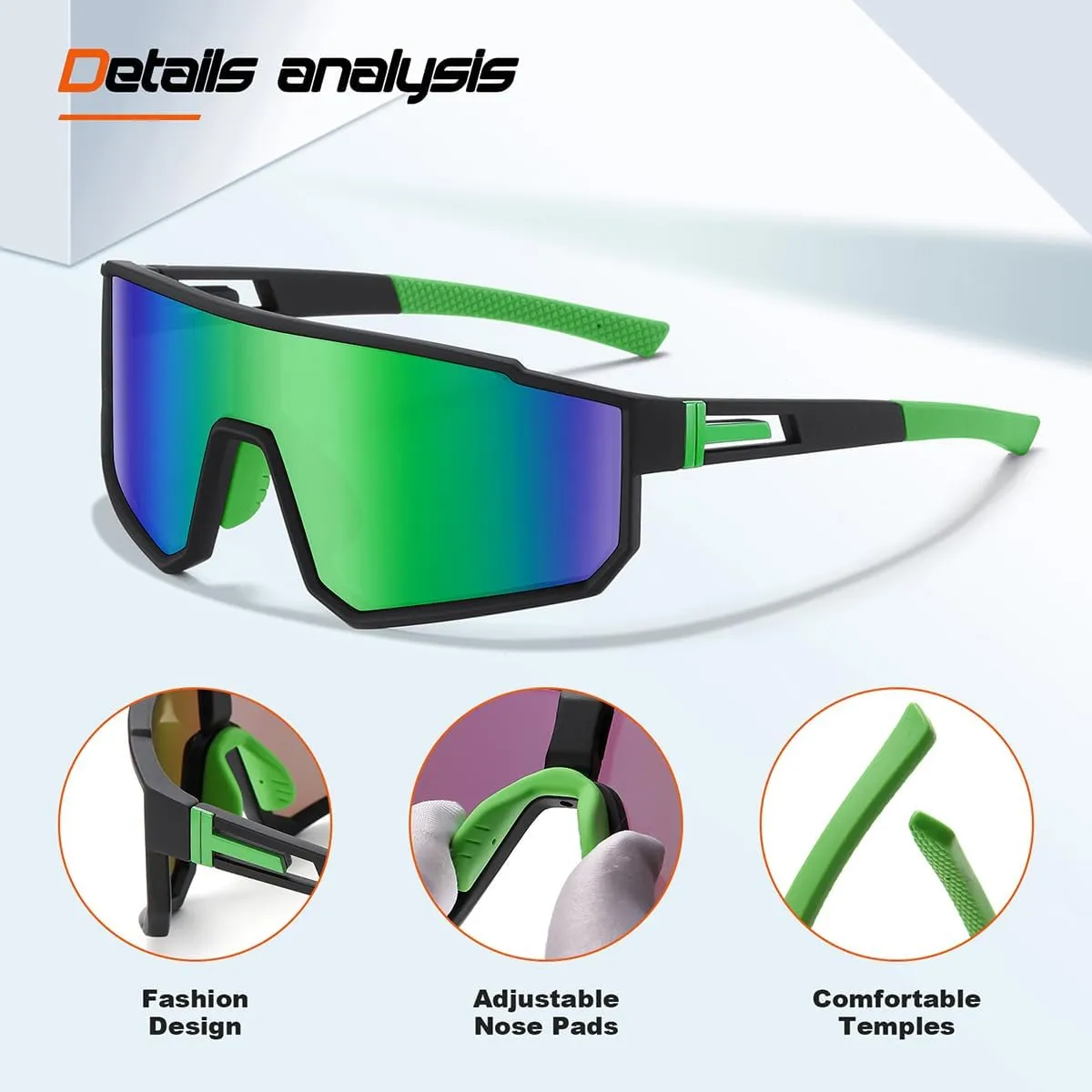 FAGUMA Kids Polarized Sports Sunglasses Youth Baseball Sunglasses Age 8-16 Boys Girls Softball Cycling UV400 Protection