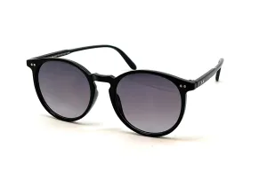 Fantas-Eyes Womens Celebrity Round Plastic Non-Polarized Sunglasses - Black
