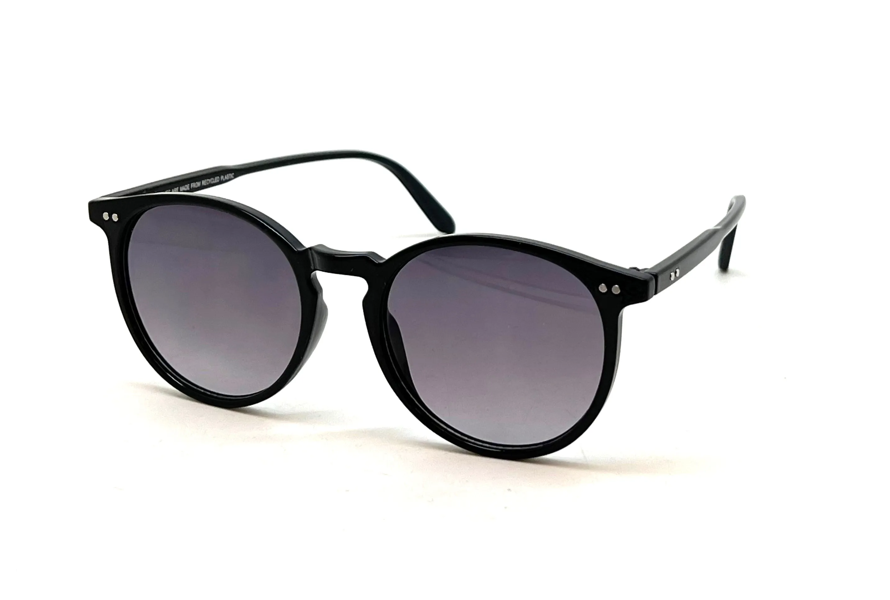 Fantas-Eyes Womens Celebrity Round Plastic Non-Polarized Sunglasses - Black