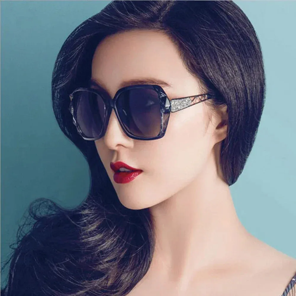 Fashion Big Purple Sunglasses Women Luxury Square Shades