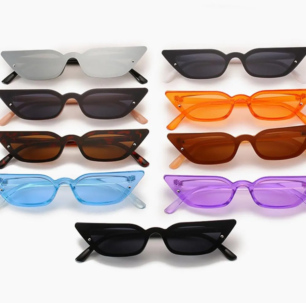 Fashion Cat Eye Sunglasses Women One Piece Sun Glasses Female Vintage Orange Punk Eyeglasses UV400