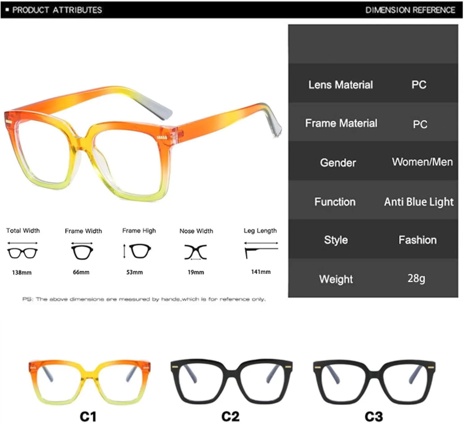 Fashion Colorful Glasses Frame Women Clear Eyewear Men Rivets Frame