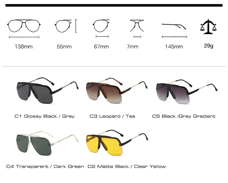 Fashion Half Frame Sunglasses