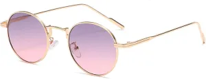 Fashion Round Vintage Sunglasses for Women Men Gradient Retro Alloy