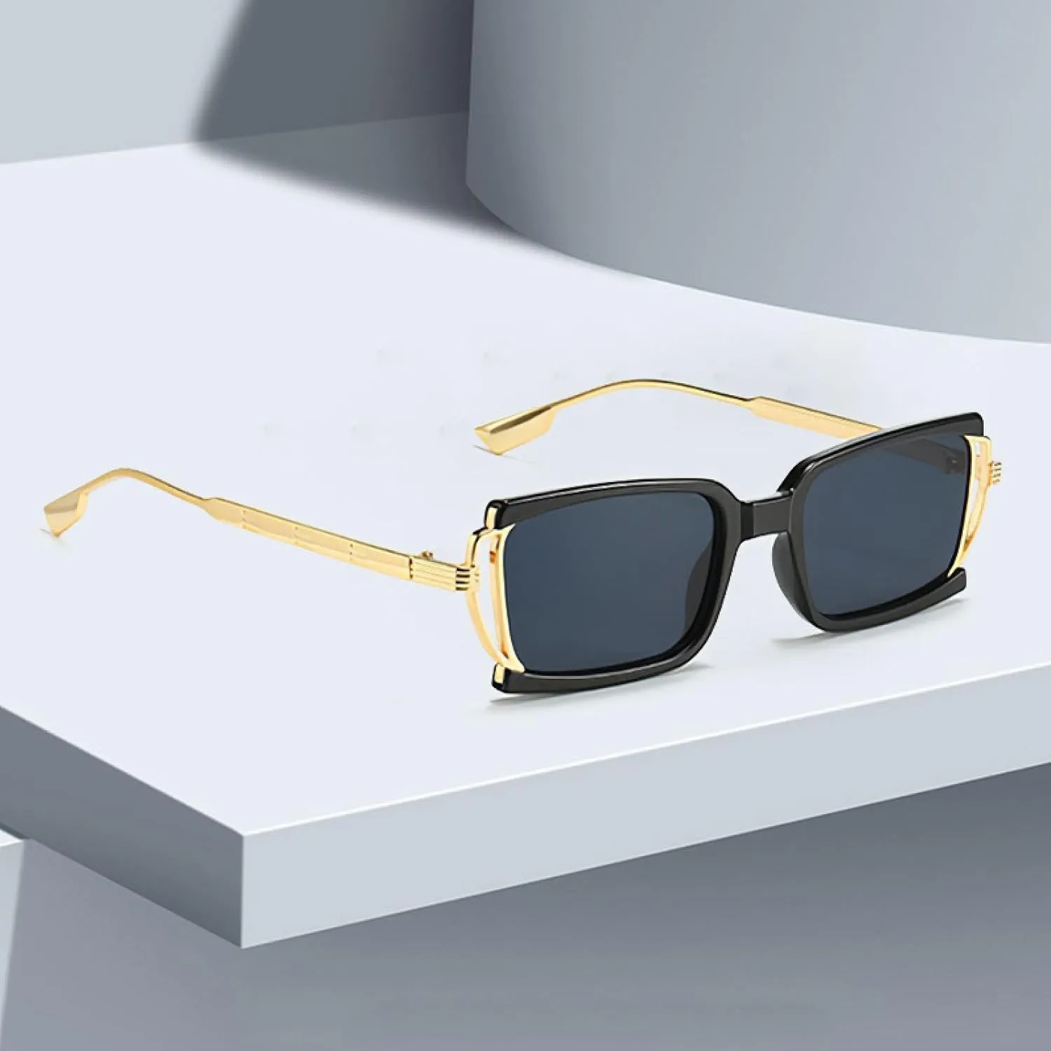Fashion Sunglasses for Women Box Sunglasses with Small Dots on the Glass Legs and Metal Uv400