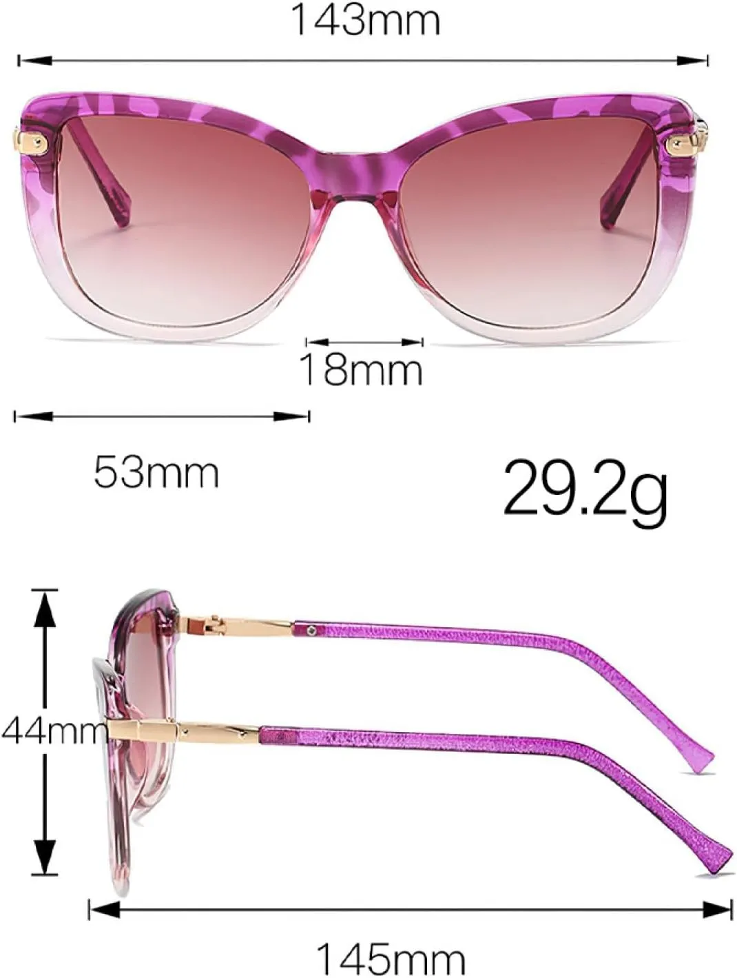 Fashion Sunglasses for Women Leopard Print Frame Golden Metal Women Glasses