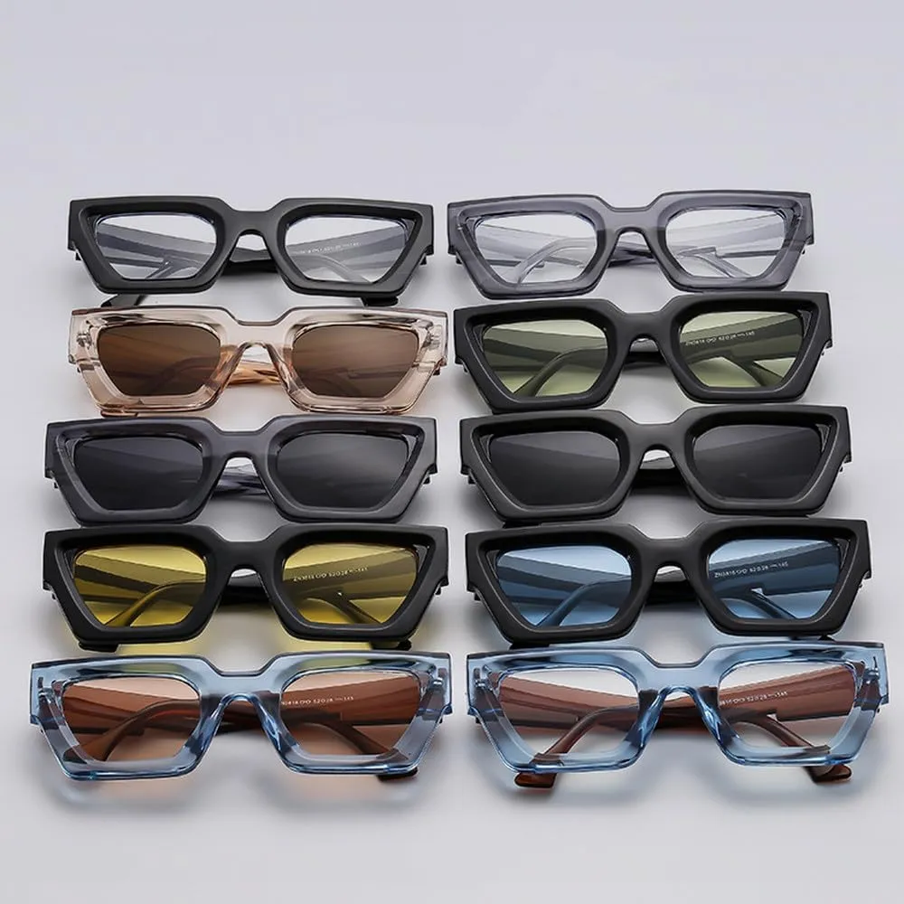 Fashion Sunglasses For Women Men Retro Simple Double Color Thick Frame Sun Glasses Shades UV400 Eyeglasses