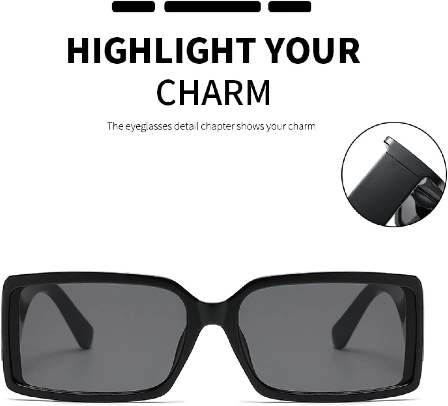Fashion Sunglasses for Women Uv400 Vintage Rectangle Punk Men Uv400