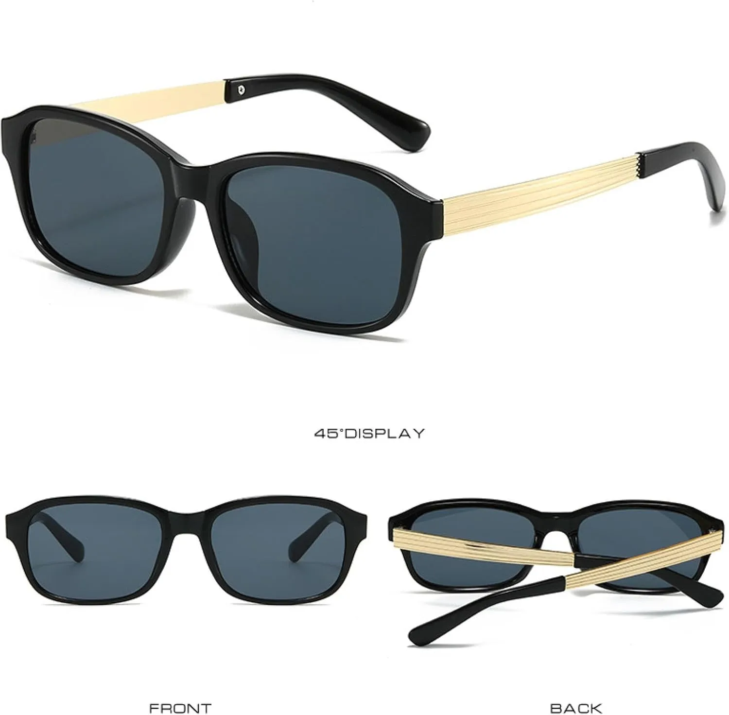 Fashion Sunglasses Woman Retro Shades Sun Glasses Small Female Vintage Metal Legs