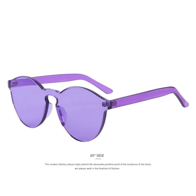 Fashion Women Sunglasses Cat Eye Shades Luxury Brand Designer Sun glasses Integrated Eyewear Candy Color UV400