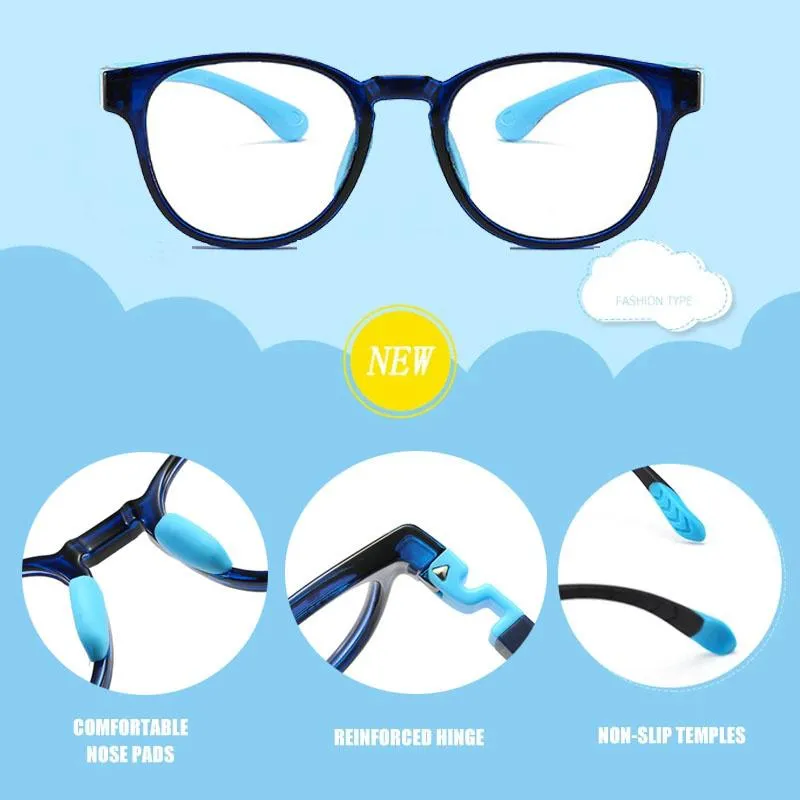 Fashionable Glasses Kids Blue Light Anti Glare Filter Children Eyeglasses