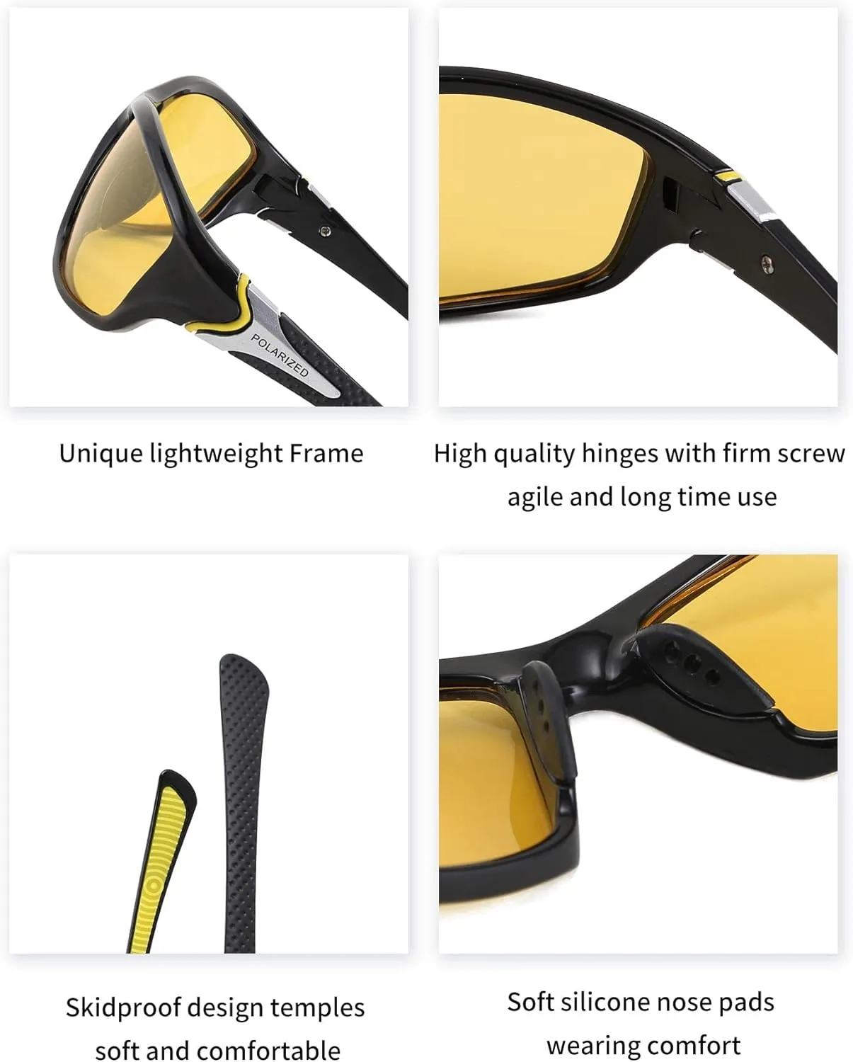 FEISEDY Classic Men Polarized Sports Sunglasses Night Driving Yellow Lenses Cycling Fishing Driving Glasses B2674