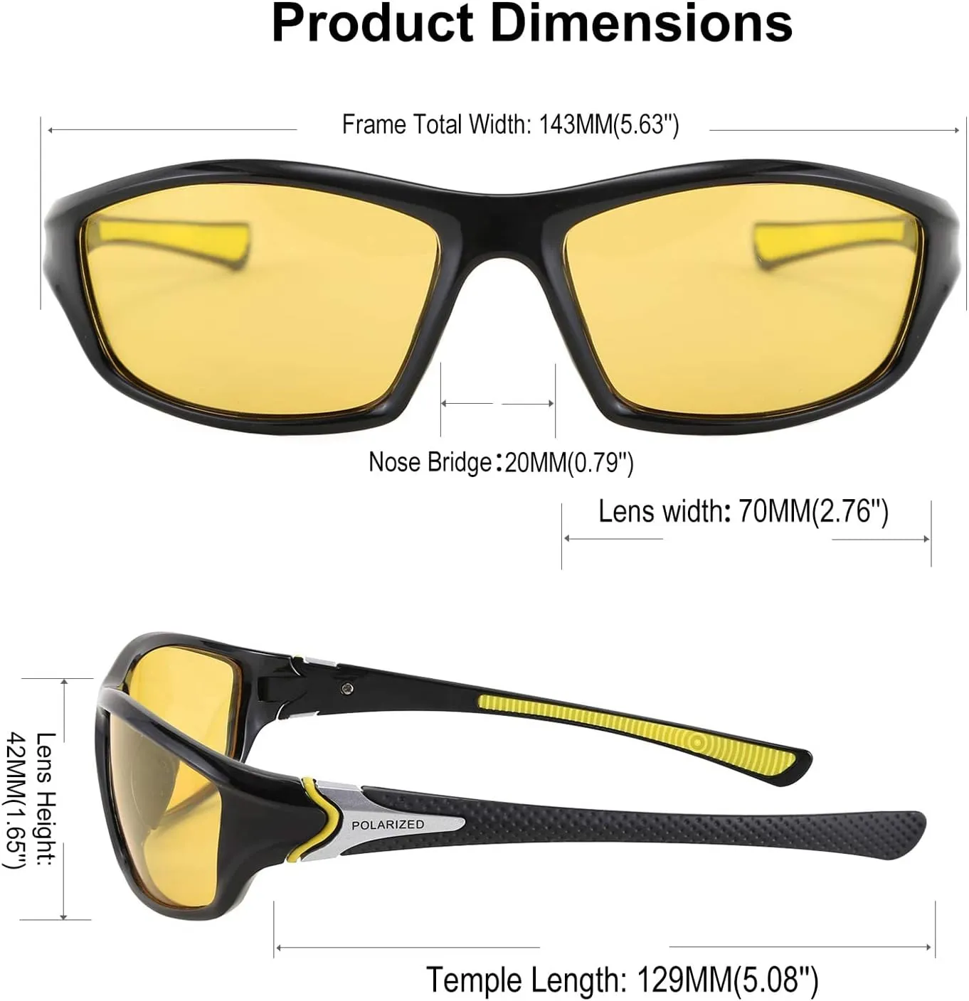 FEISEDY Classic Men Polarized Sports Sunglasses Night Driving Yellow Lenses Cycling Fishing Driving Glasses B2674