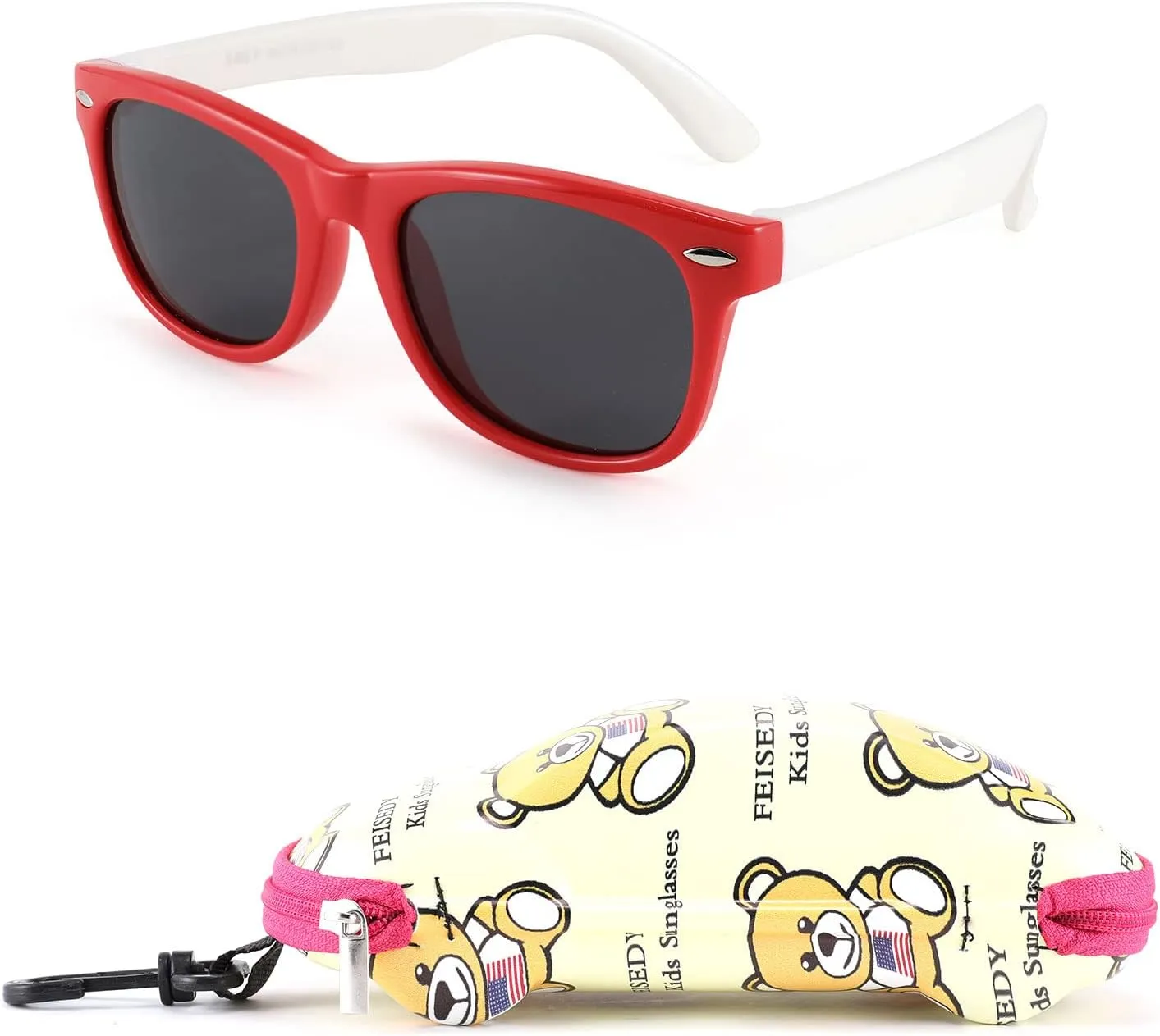FEISEDY Kids Polarized Sunglasses Rubber Frame Children Sun Glasses UV400 Fashion Boys Girls Age 3-12 with Boxes B2830