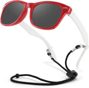 FEISEDY Kids Polarized Sunglasses Rubber Frame Children Sun Glasses UV400 Fashion Boys Girls Age 3-12 with Boxes B2830