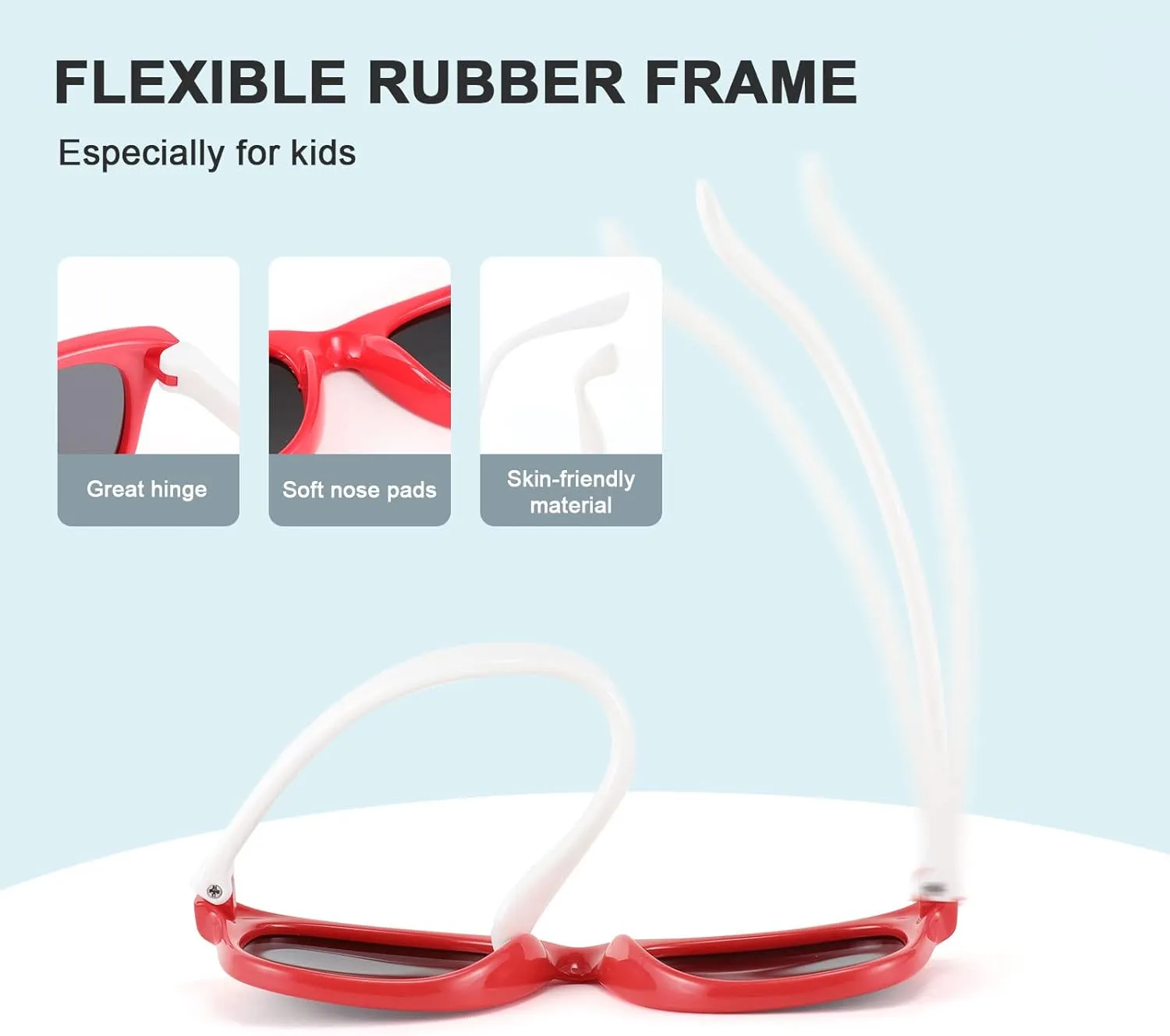 FEISEDY Kids Polarized Sunglasses Rubber Frame Children Sun Glasses UV400 Fashion Boys Girls Age 3-12 with Boxes B2830