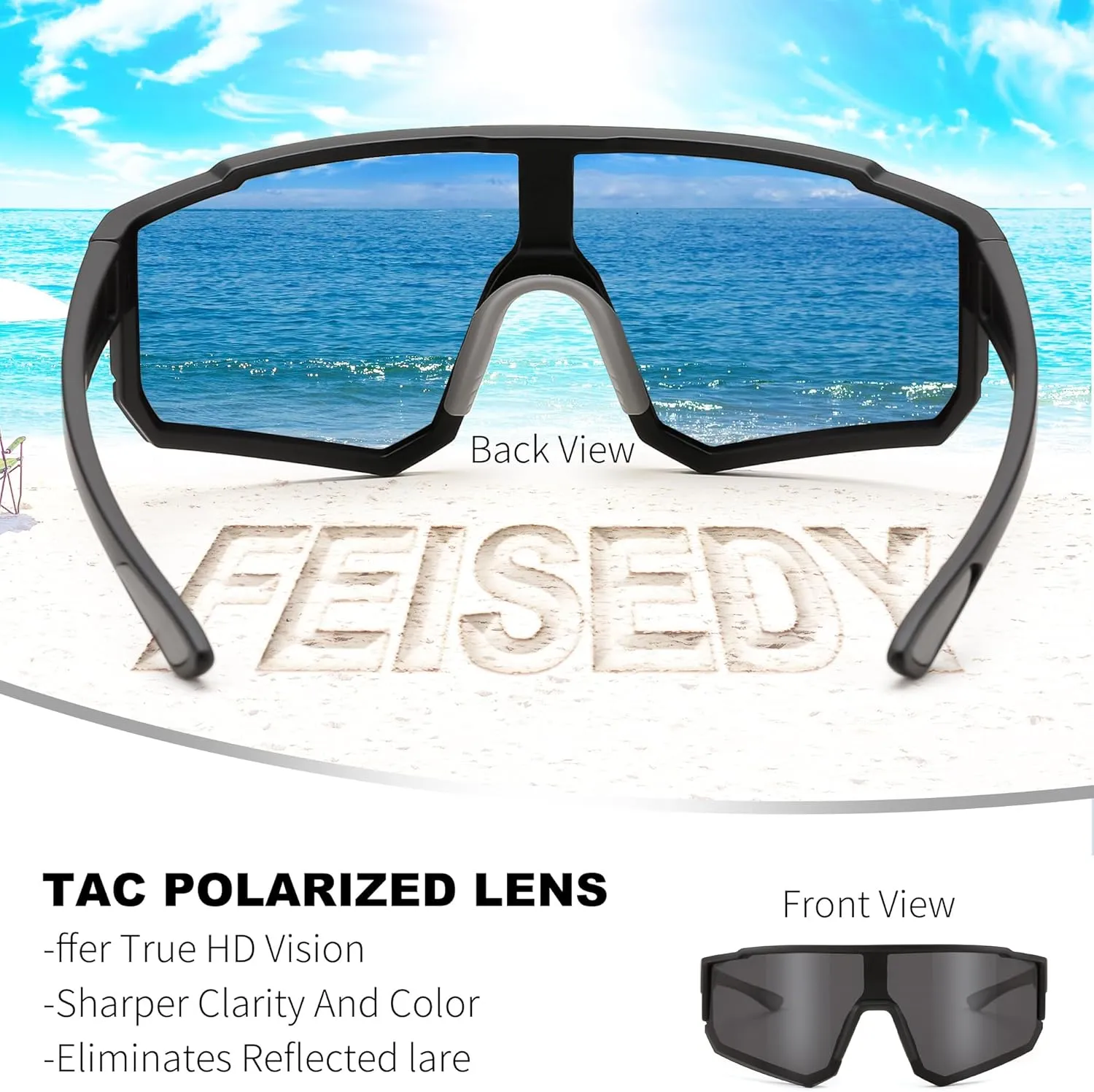 FEISEDY Kids Sunglasses Youth Baseball Polarized Sunglasses Sports Lightweight TR90 Frame Boys Girls Cycling B0213