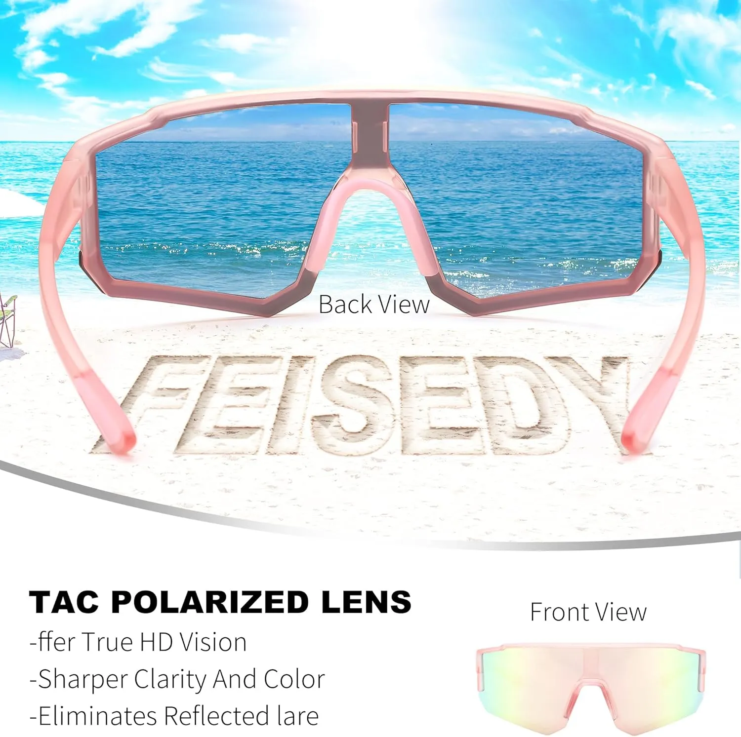 FEISEDY Kids Sunglasses Youth Baseball Polarized Sunglasses Sports Lightweight TR90 Frame Boys Girls Cycling B0213