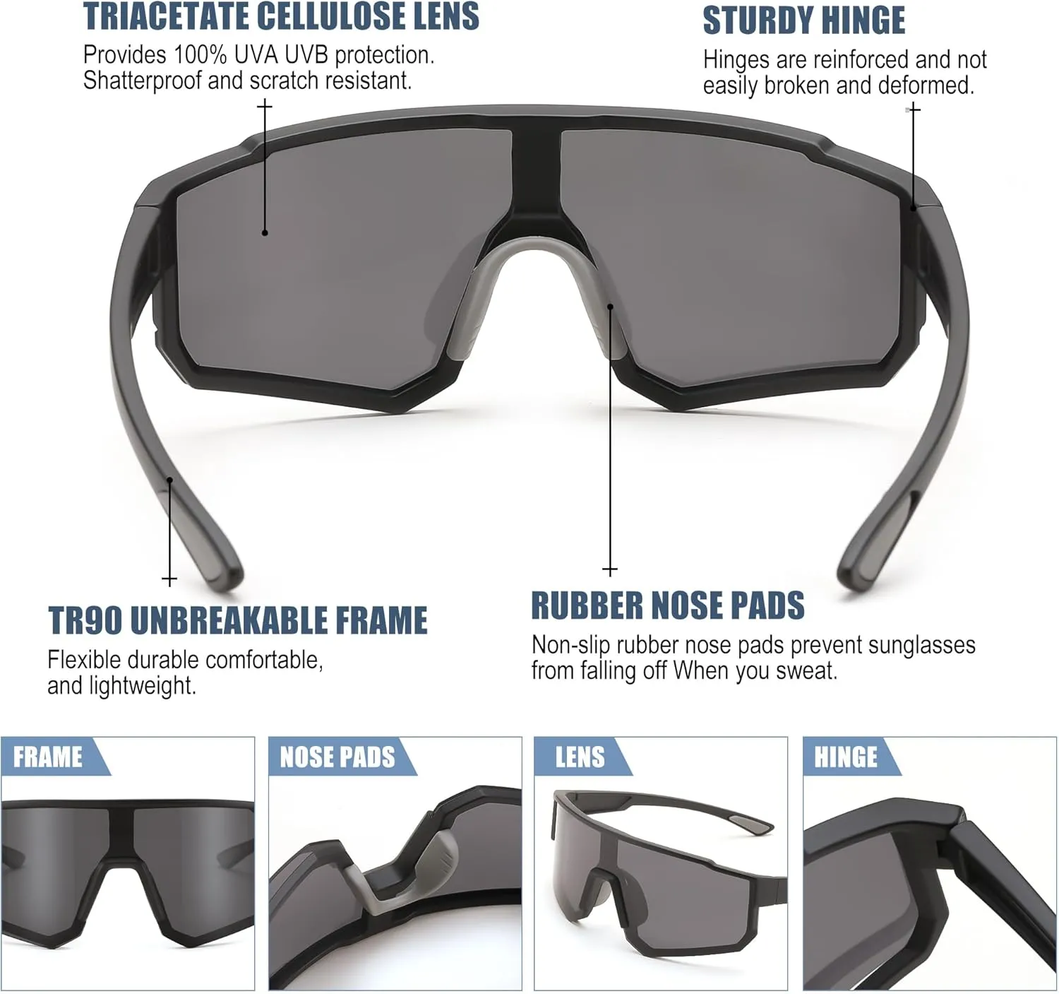 FEISEDY Kids Sunglasses Youth Baseball Polarized Sunglasses Sports Lightweight TR90 Frame Boys Girls Cycling B0213