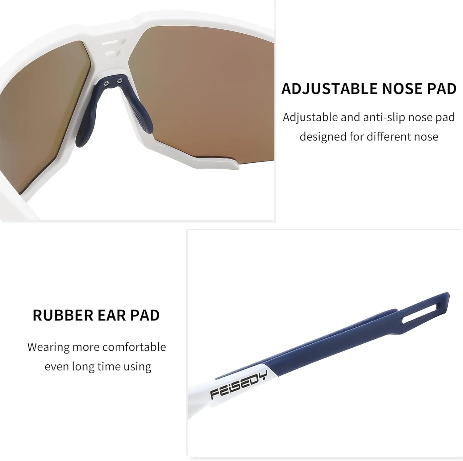 FEISEDY Polarized Cycling Glasses Sports Sunglasses for Women Men Youth, Running Hiking Baseball Glasses B0215