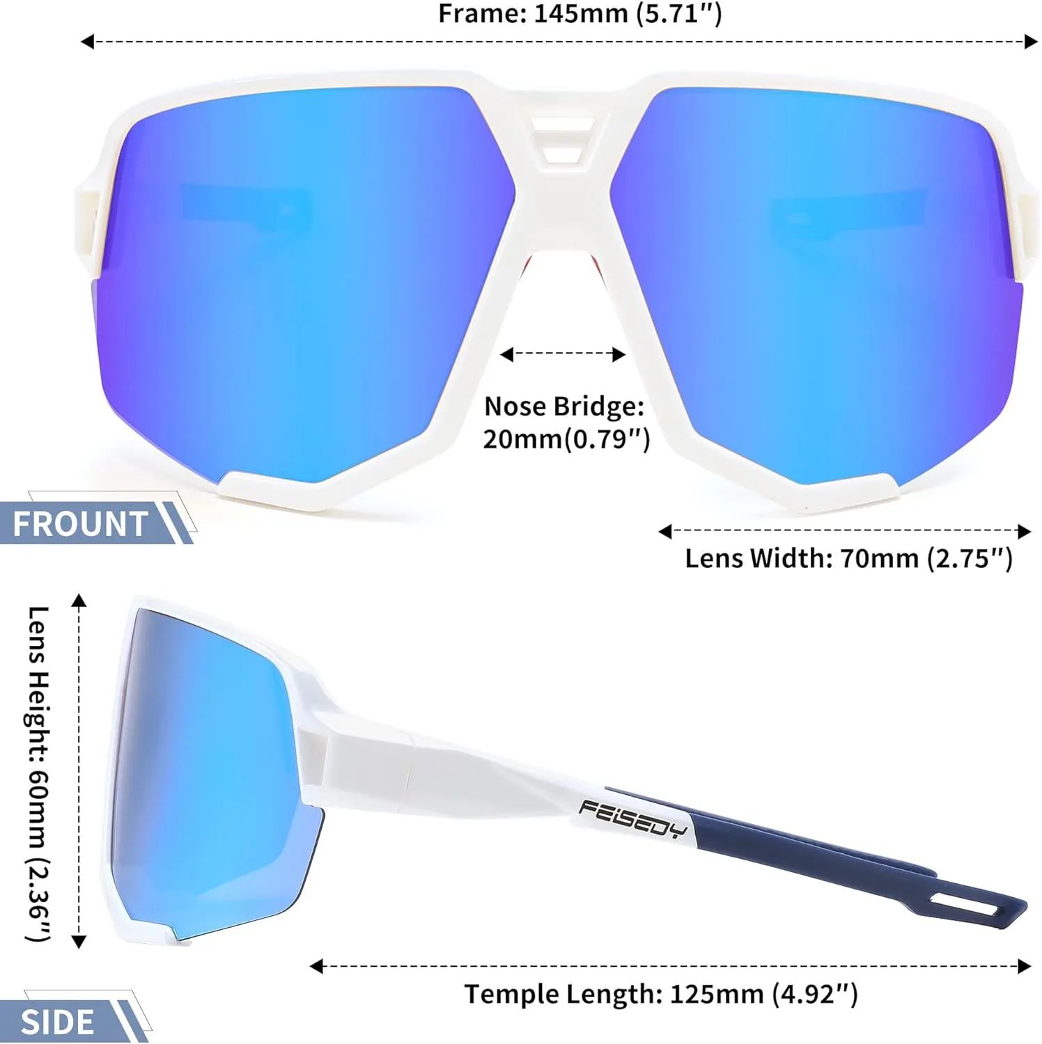 FEISEDY Polarized Cycling Glasses Sports Sunglasses for Women Men Youth, Running Hiking Baseball Glasses B0215