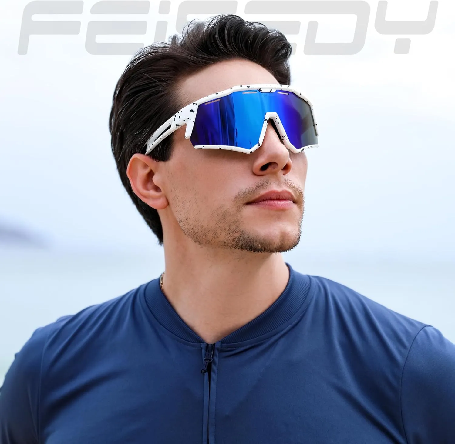 FEISEDY Polarized Sports Sunglasses for Men Women,Teens Baseball Tennis Sunglasses, TR90 Cycling Glasses B4151