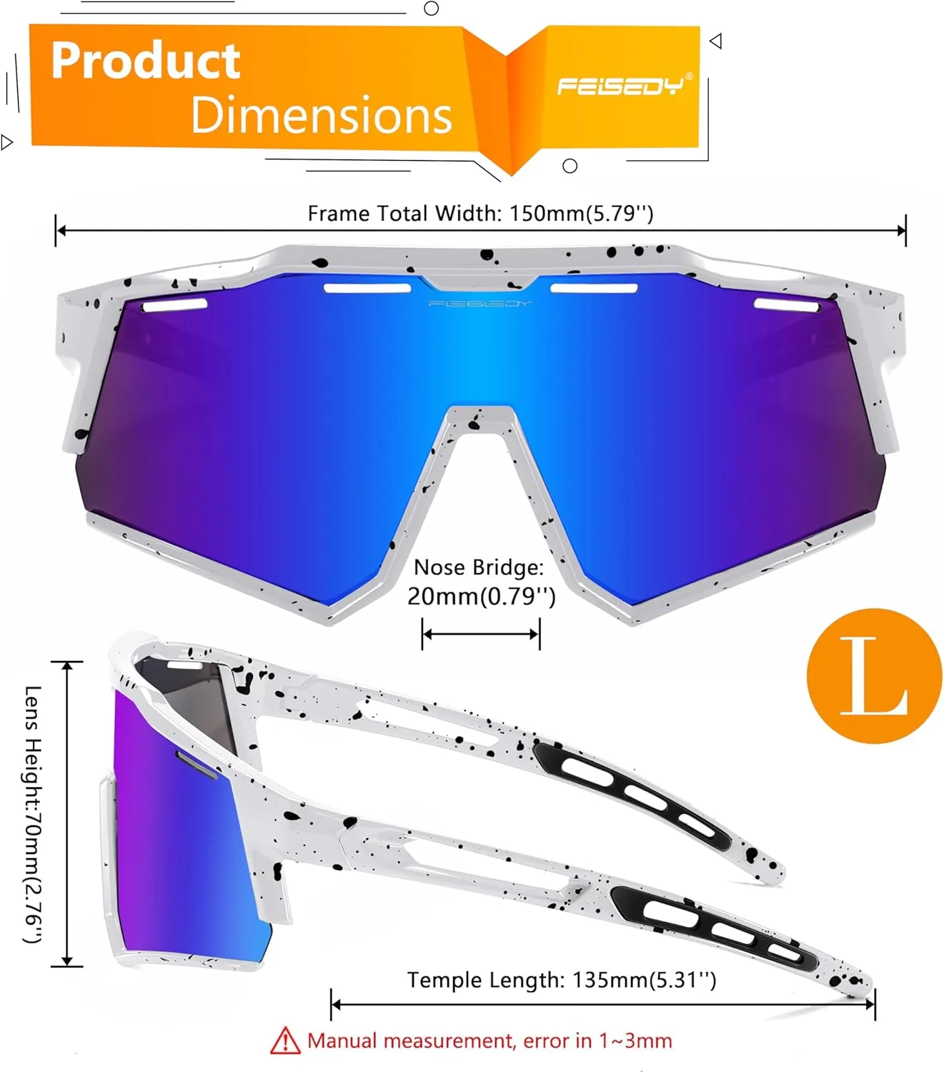 FEISEDY Polarized Sports Sunglasses for Men Women,Teens Baseball Tennis Sunglasses, TR90 Cycling Glasses B4151