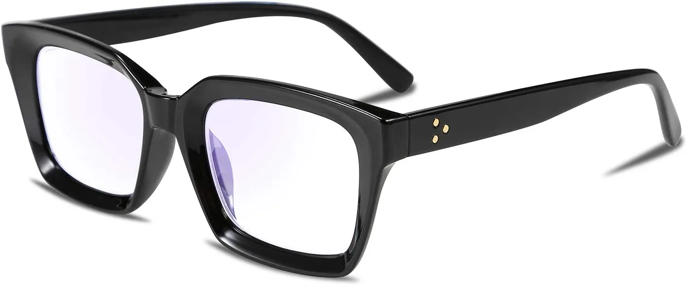 FEISEDY Retro Square Blue Light Blocking Reading Glasses Anti Glare Digital Eyestrain Reader B2479
