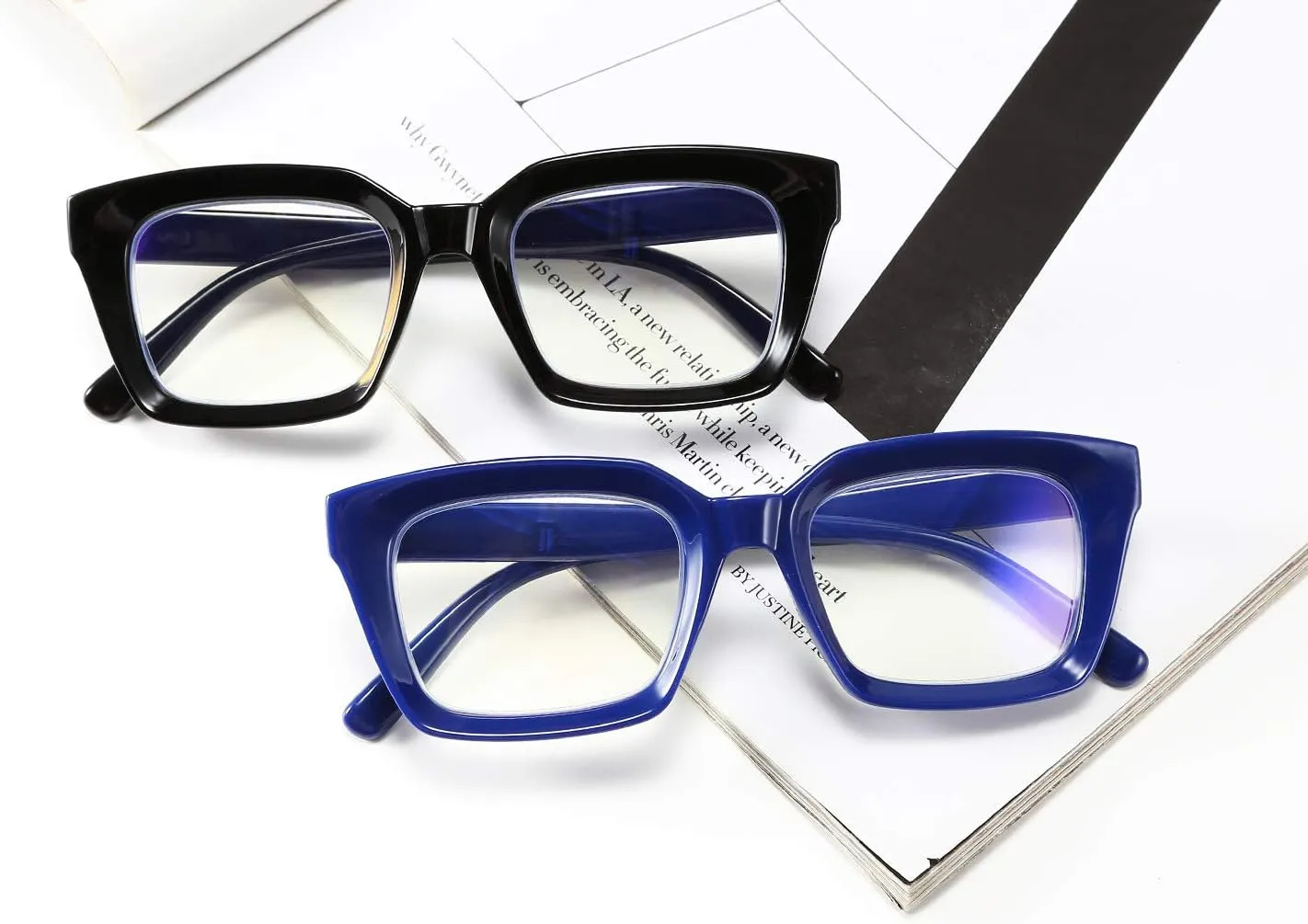 FEISEDY Retro Square Blue Light Blocking Reading Glasses Anti Glare Digital Eyestrain Reader B2479