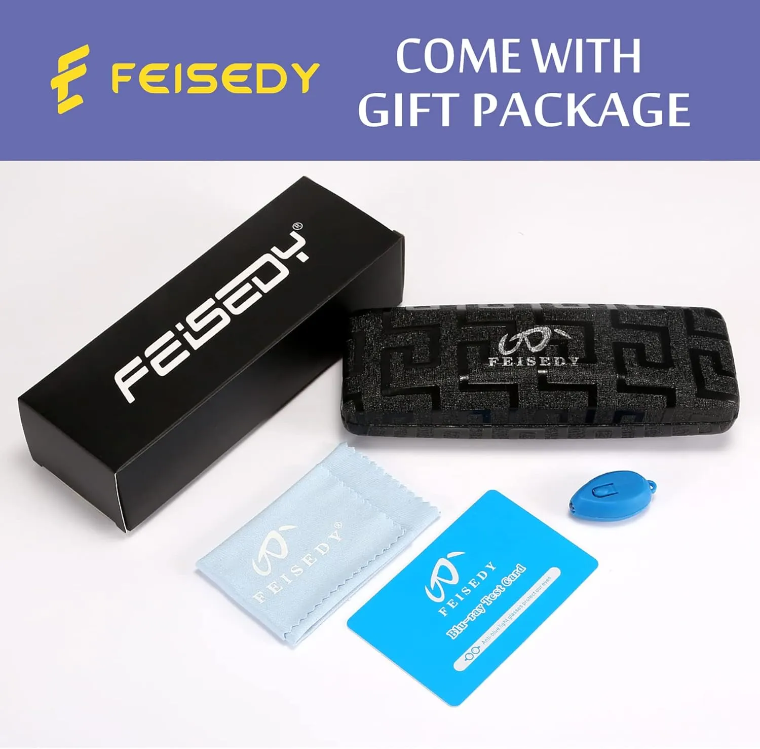 FEISEDY Retro Square Blue Light Blocking Reading Glasses Anti Glare Digital Eyestrain Reader B2479