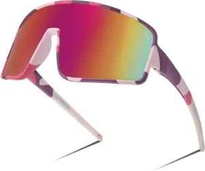 FEISEDY Sports Sunglasses, Polarized Oversized Shield for Women Men Youth, Baseball Cycling Running Outdoor Visor B2988