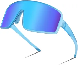 FEISEDY Sports Sunglasses, Polarized Oversized Shield for Women Men Youth, Baseball Cycling Running Outdoor Visor B2988