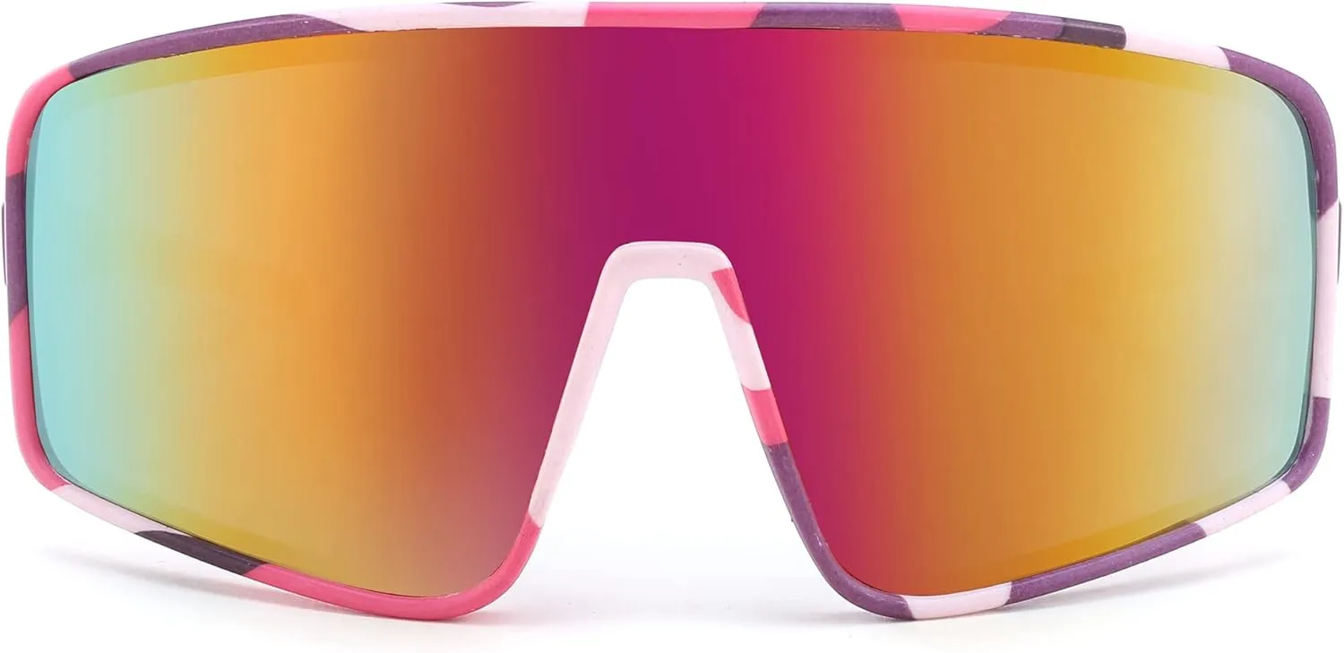 FEISEDY Sports Sunglasses, Polarized Oversized Shield for Women Men Youth, Baseball Cycling Running Outdoor Visor B2988