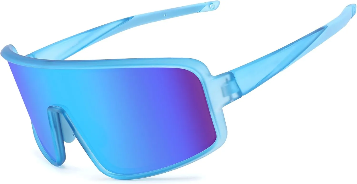 FEISEDY Sports Sunglasses, Polarized Oversized Shield for Women Men Youth, Baseball Cycling Running Outdoor Visor B2988
