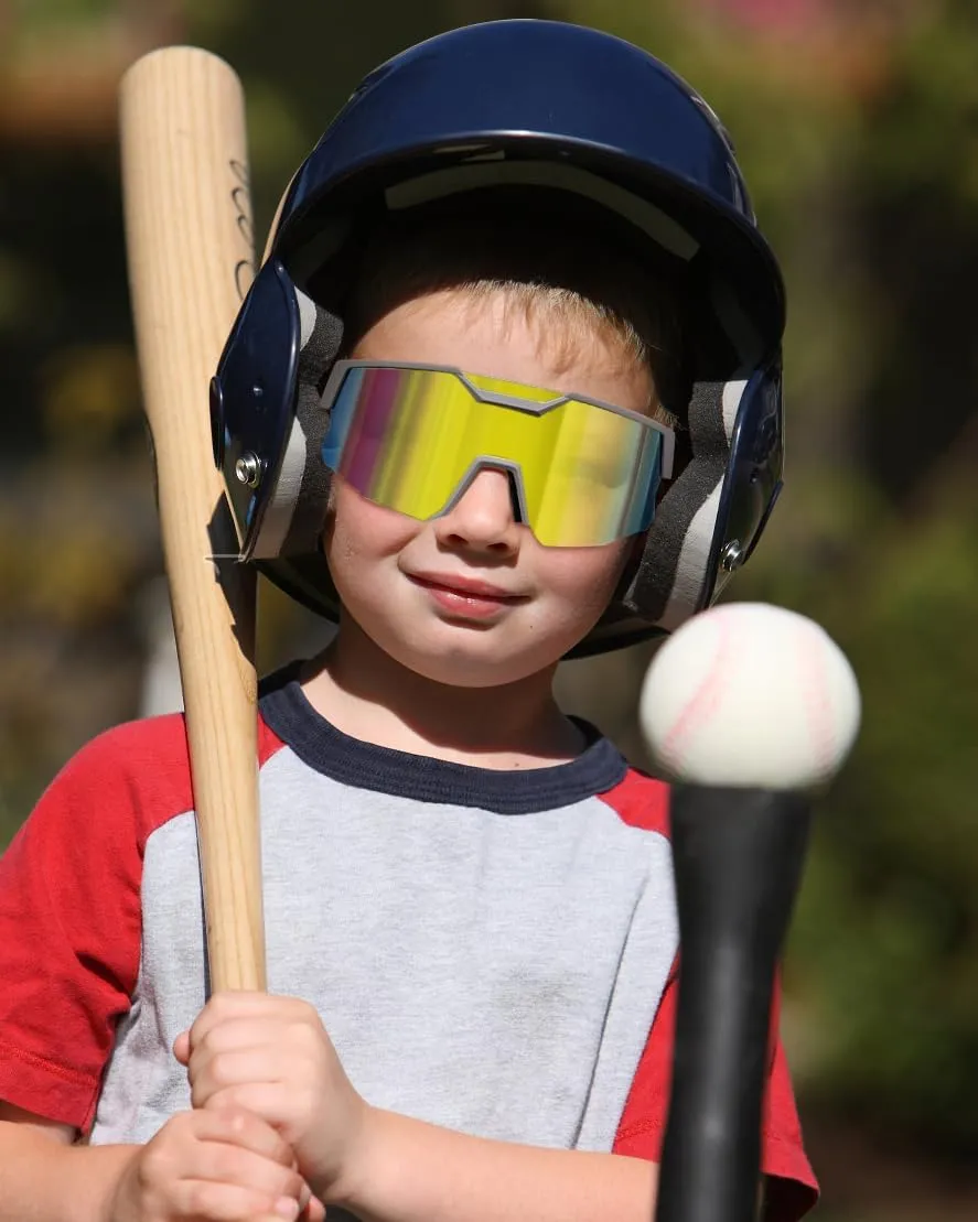 FEISEDY Teens Baseball Sunglasses Sports Cycling Glasses for Youth Polarized UV400 Boys Girls Age 8-14 B0093