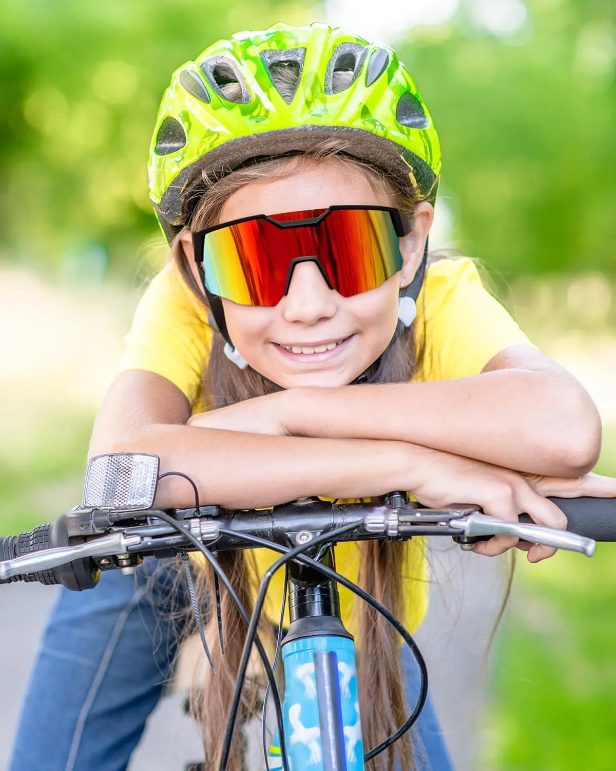 FEISEDY Teens Baseball Sunglasses Sports Cycling Glasses for Youth Polarized UV400 Boys Girls Age 8-14 B0093