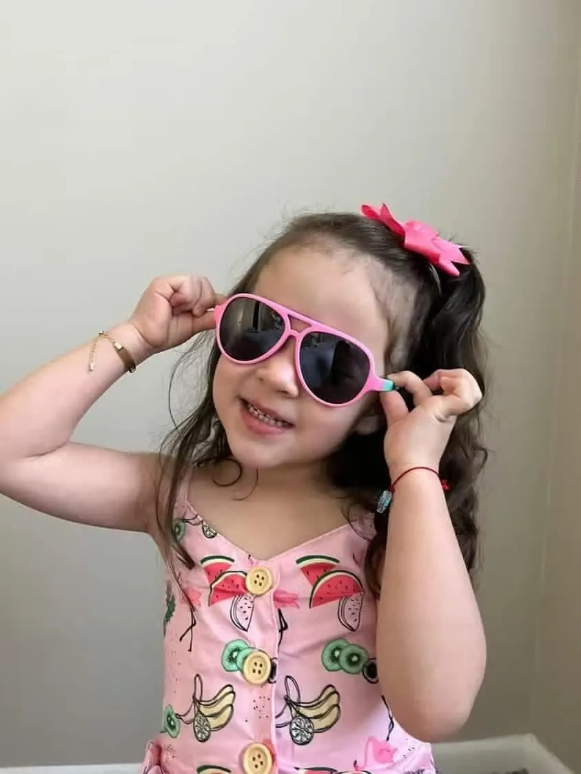 FEISEDY Toddler Aviator Polarized Sunglasses Flexible Frame Cute Baby Boys Girls Age 0-6 Rubber Outdoor B2789