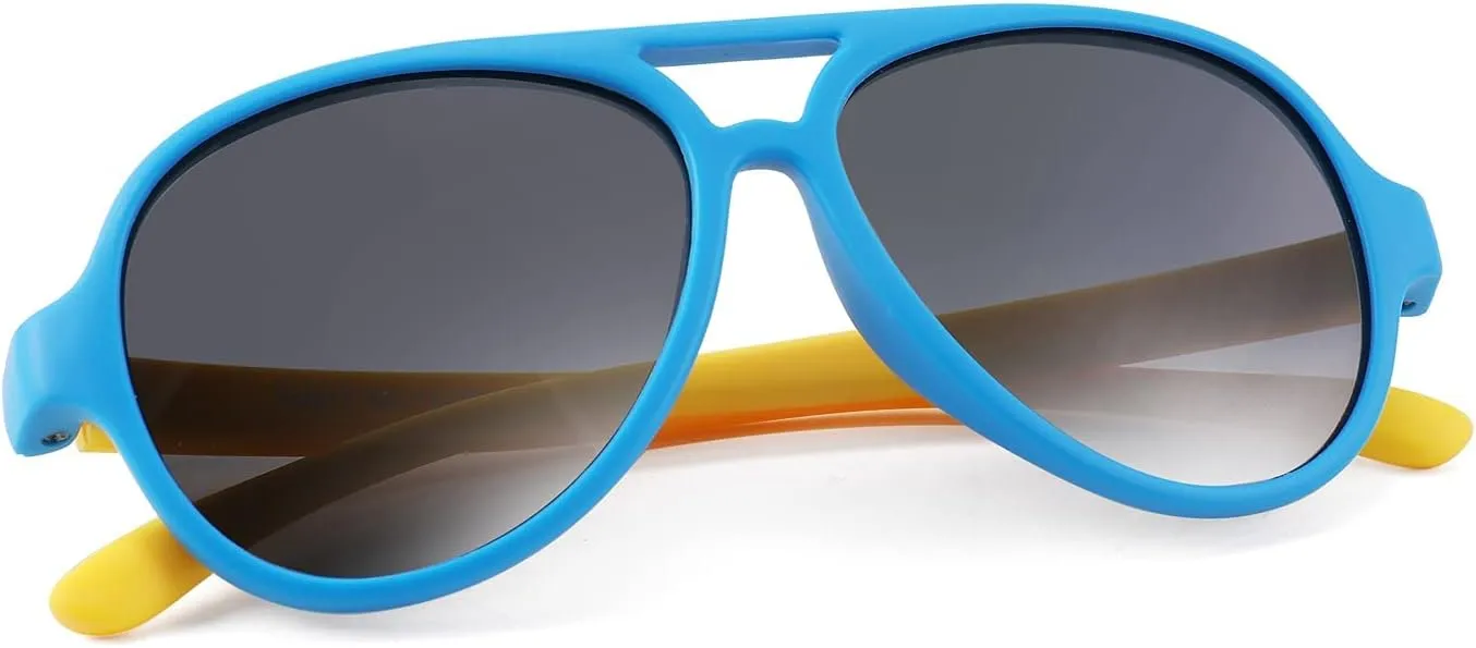 FEISEDY Toddler Aviator Polarized Sunglasses Flexible Frame Cute Baby Boys Girls Age 0-6 Rubber Outdoor B2789