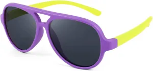 FEISEDY Toddler Aviator Polarized Sunglasses Flexible Frame Cute Baby Boys Girls Age 0-6 Rubber Outdoor B2789