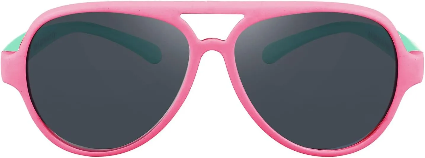 FEISEDY Toddler Aviator Polarized Sunglasses Flexible Frame Cute Baby Boys Girls Age 0-6 Rubber Outdoor B2789