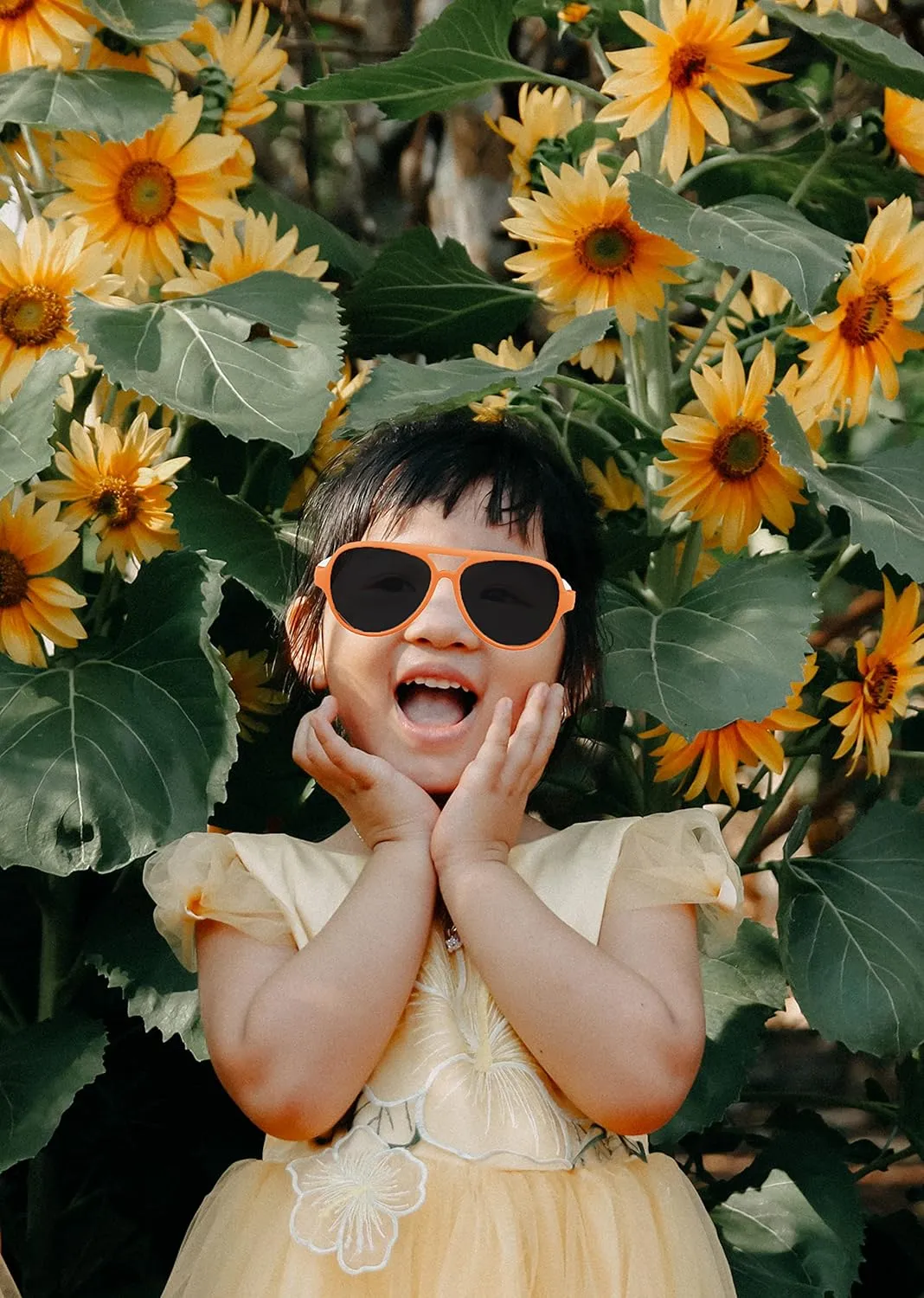 FEISEDY Toddler Aviator Polarized Sunglasses Flexible Frame Cute Baby Boys Girls Age 0-6 Rubber Outdoor B2789