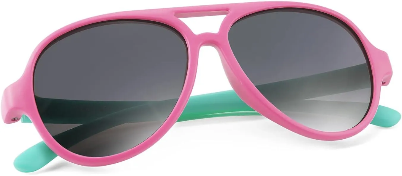 FEISEDY Toddler Aviator Polarized Sunglasses Flexible Frame Cute Baby Boys Girls Age 0-6 Rubber Outdoor B2789