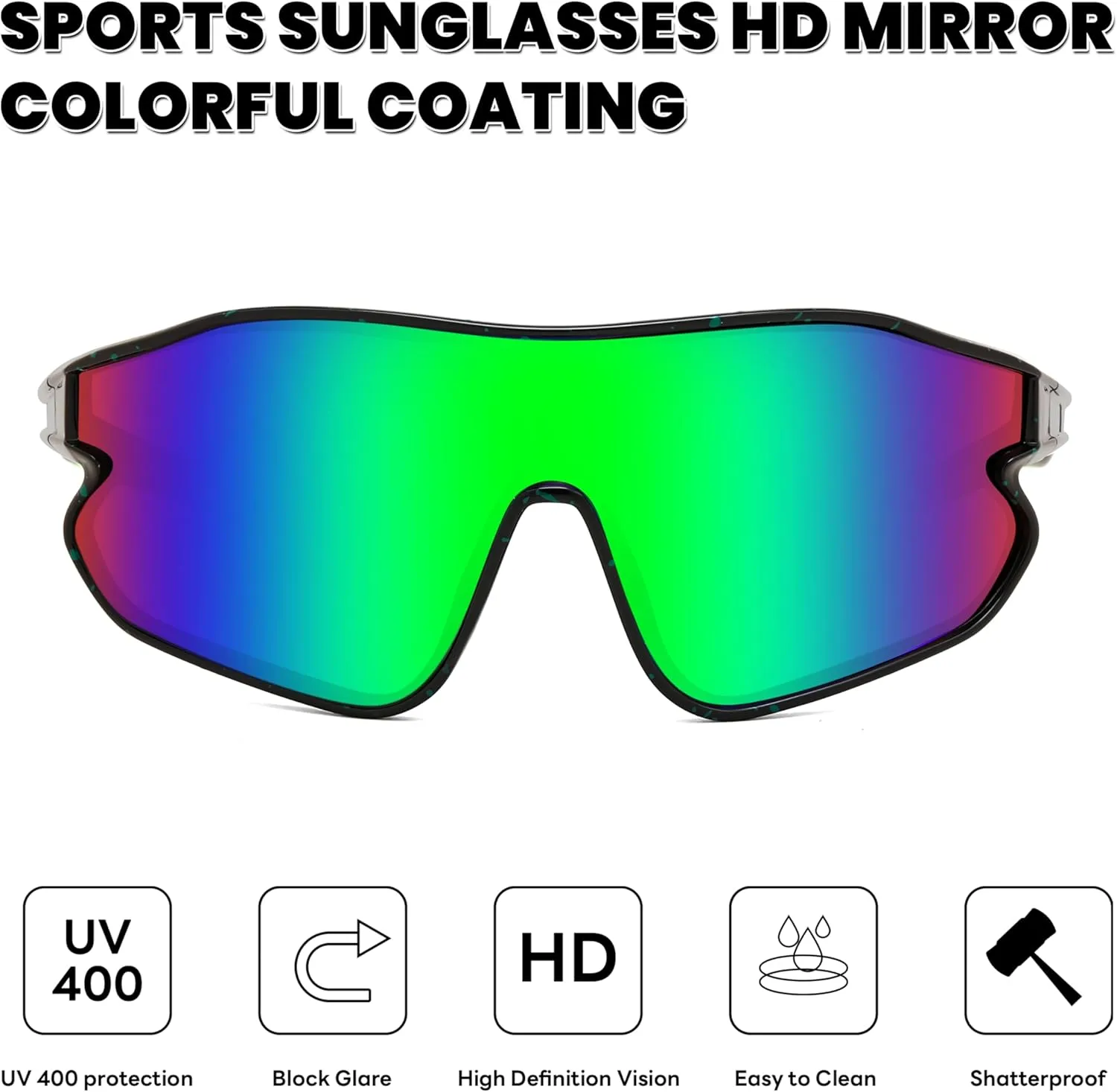 FEISEDY Unisex Youth Sunglasses, Teens Baseball Tennis Sunglasses, UV400 Sports Boys Girls Cycling Shades B4064