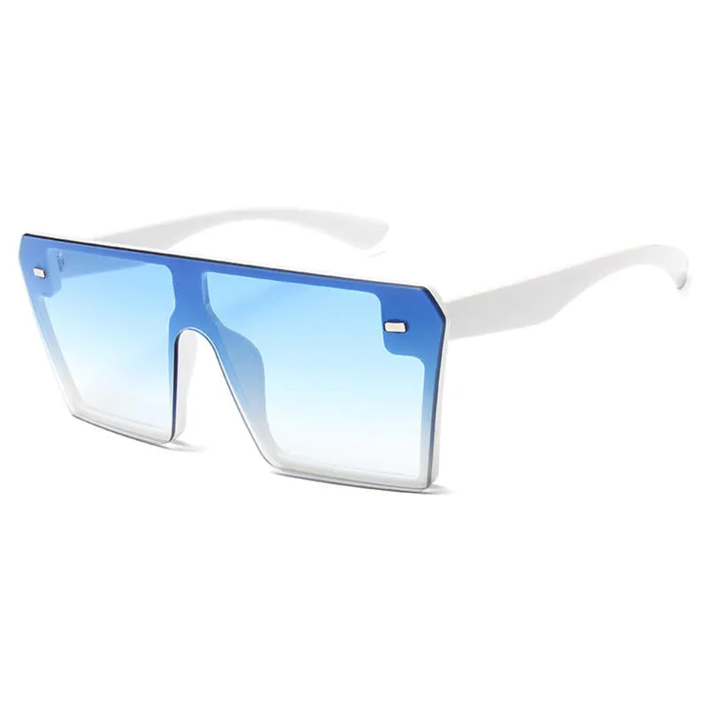 Female Big Box Colorful Mercury Sunglasses Retro Square Personality Sunglasses Conjoined Metering Goggles